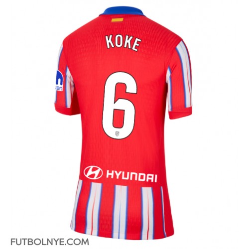 Camiseta Atletico Madrid Koke #6 Primera Equipación para mujer 2024-25 manga corta